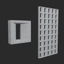 Ventilation Blocks Wall (Vert. Design)