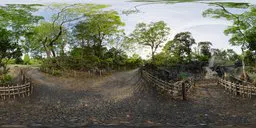 High-resolution HDR panorama of Ninomaru Teien with natural lighting for realistic scene illumination, created by Greg Zaal.