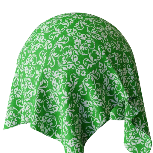 Green patterned fabric