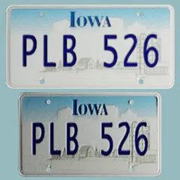 Iowa Licence plate PL