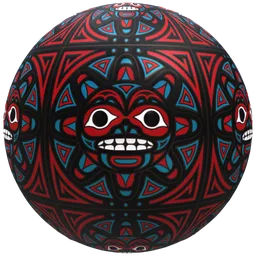 Red Tribal Mask Tile