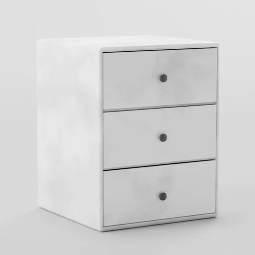 Elegant 3D-rendered bedside table with drawers, ideal for interior modeling in Blender.