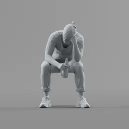 Lowpoly Male Sitting
