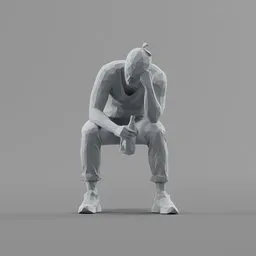 Lowpoly Male Sitting