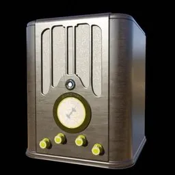 Detailed 3D Blender model of a vintage radio with realistic textures and dials.