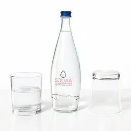 Bottle and glasses of water set