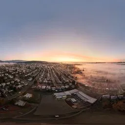 City Aerial Twilight Sky
