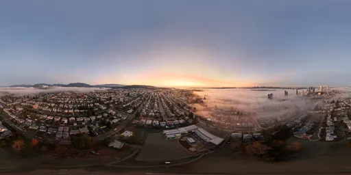 City Aerial Twilight Sky
