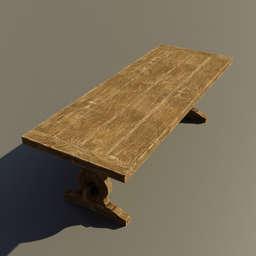 Medieval wooden long table