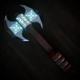 Game-Ready Double Headed Battle Axe