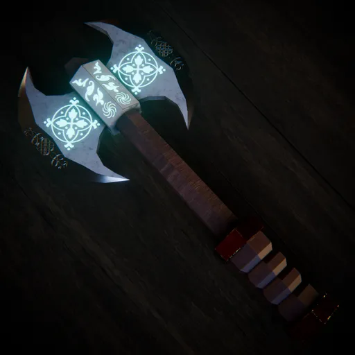 Game-Ready Double Headed Battle Axe