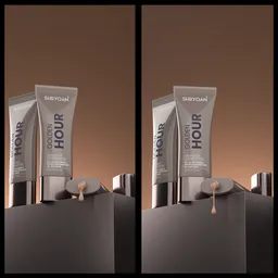 Foundation with liquid dripping shot