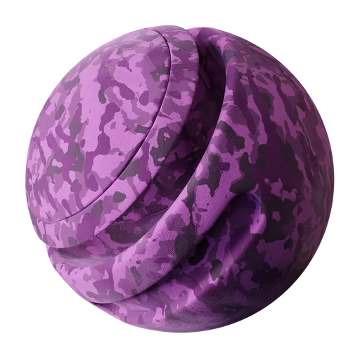 Procedural pink and purple camouflage PBR material for Blender 3D with customizable patterns, ideal for unique clothing and military projects.