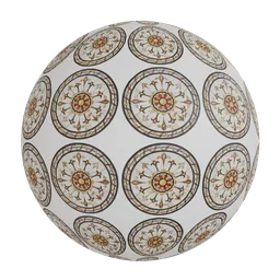 Decorative round marble inlay