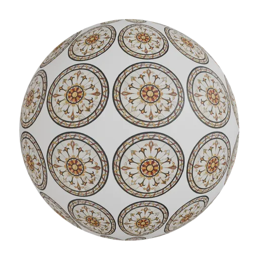 Decorative round marble inlay