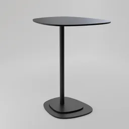 Round minimalist 3D model table, Fredericia design, Blender compatible, with sleek metal finish.