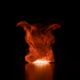 Spinning Fire with Red Smoke