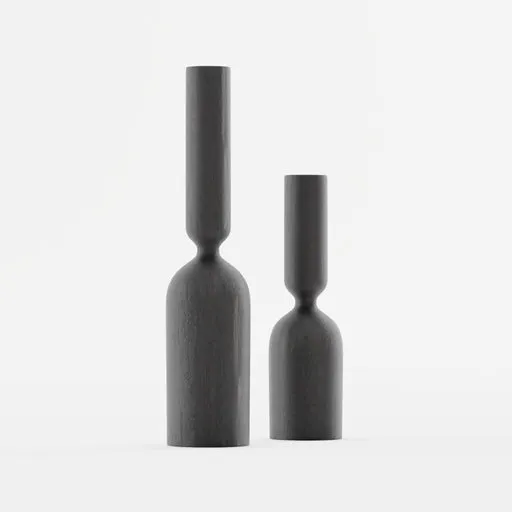 Asker Black Candle Holder