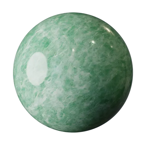 High-resolution PBR vibrant green marble texture for luxurious 3D design in Blender and other rendering software.