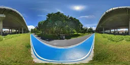 Blue runway during the day