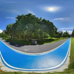 Blue runway during the day