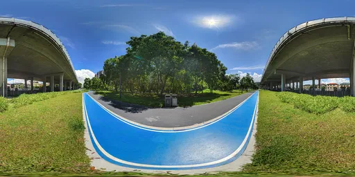 Blue runway during the day