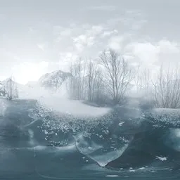 Frozen Alpine Lake Winter Morning