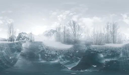 Frozen Alpine Lake Winter Morning