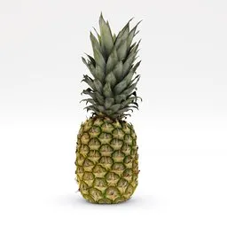Highly detailed Blender 3D model of a ripe pineapple, suitable for photorealistic rendering and close-up views.