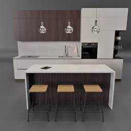 Elegant Modern Kitchen wih appliances