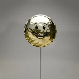 Golden Happy Smiling Balloon