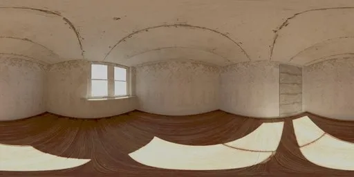 Vintage-style empty interior HDR panorama for realistic lighting in 3D scenes