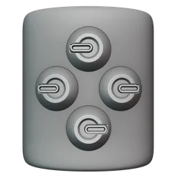 3D sculpting brush imprint for Blender, depicting precise hard-surface detailing in 4K quality.