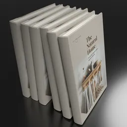 Detailed 3D model of a standing thick-cover book for Blender rendering, featuring a textured spine and realistic pages.