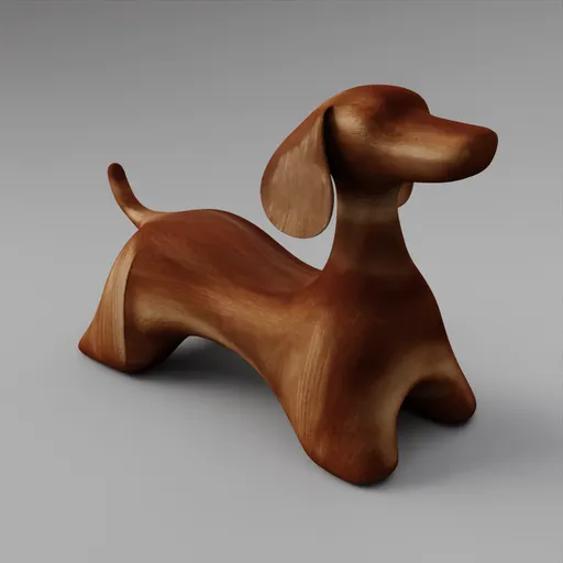 Wooden Dog Figure