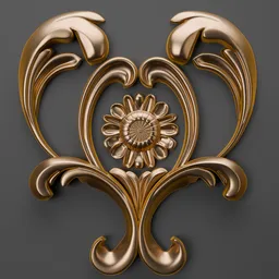 Intricate 3D classic ornament design to enhance modeling projects, ideal for detailing in Blender 3D.