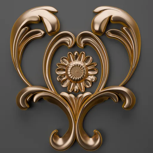 Intricate 3D classic ornament design to enhance modeling projects, ideal for detailing in Blender 3D.