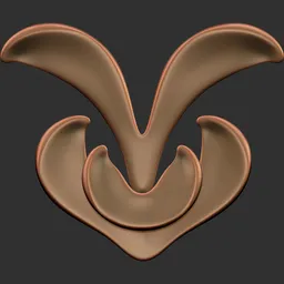 ER_Ornament Brush 151 effect for 3D models, ideal for detailed armor sculpting in Blender 3D.
