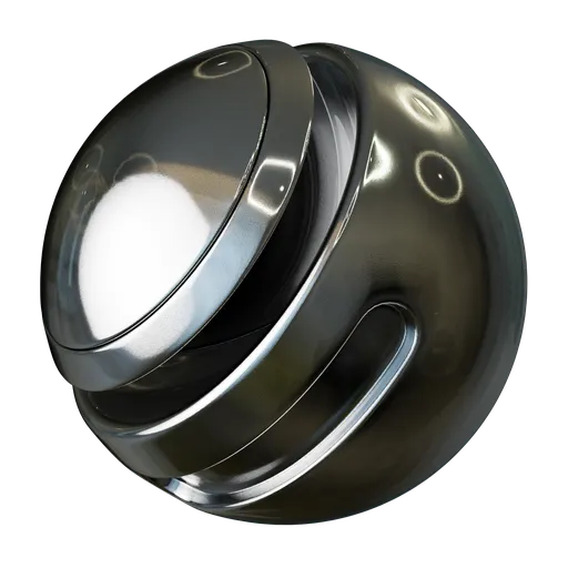 Highly reflective and textured PBR metal material for Blender, compatible with Eevee and Cycles rendering engines.