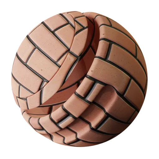 High-quality PBR material preview of smooth brick texture suitable for 3D rendering in Blender and other 3D apps.
