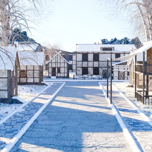 Winter Medieval Village