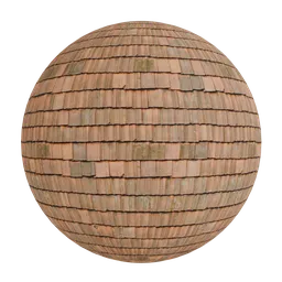 Weathered clay roof tiles