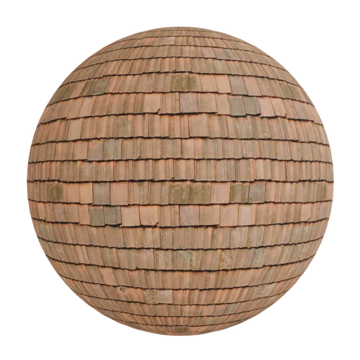 Weathered clay roof tiles