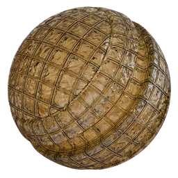 Brown glass with block pattern