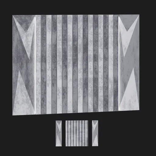 Textured grey velvet 3D panel with embossed arrow patterns, optimized for Blender 3D interior designs.