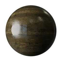 Old wet wooden floor