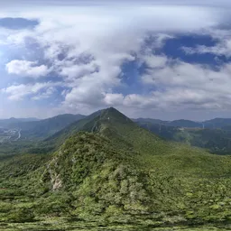Green tree mountain cloud bluesky