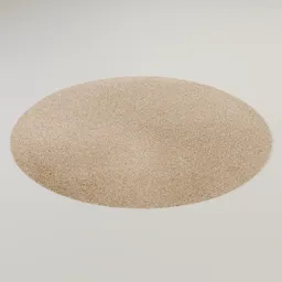 Round Shaggy Rug Beige