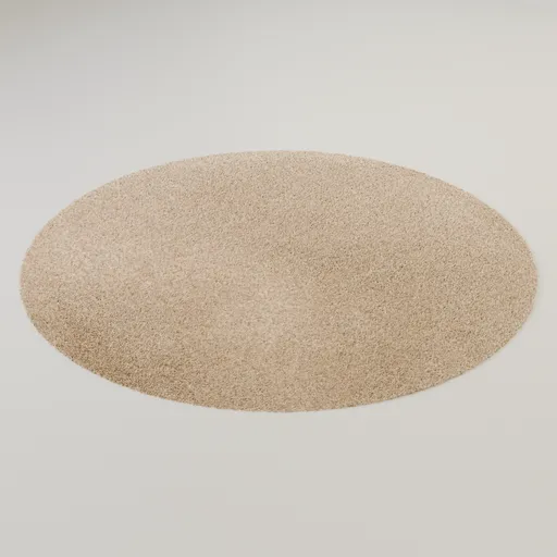 Round Shaggy Rug Beige