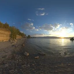 Rocky Lakeshore Sunset HDRI